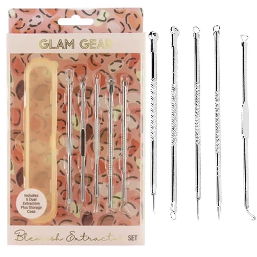 5 Pc Blackhead Acne Comedone Pimple Blemish Extractor Remover Stainless Tool Kit Bump Spot Whitehead Popper Blemish Extracting Beauty Essentials Facial Face Extracting Clogged Pores Assorted Tools