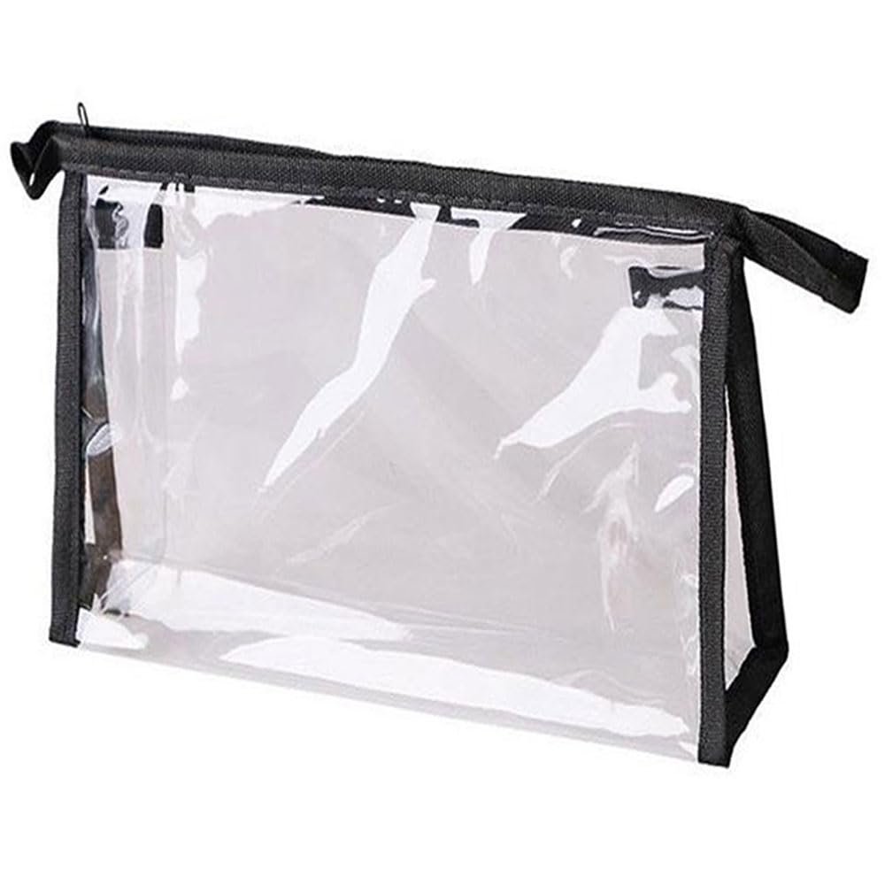 1 Cosmetic Case Makeup Bag Clear Storage Organizer Travel Vinyl Container Pouch 8"x1.5"x6" Travel Holder Make Up Purse Water Resistant Storage TSA Carrier Portable Waterproof Toiletries Products