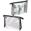 1 Cosmetic Case Makeup Bag Clear Storage Organizer Travel Vinyl Container Pouch 8"x1.5"x6" Travel Holder Make Up Purse Water Resistant Storage TSA Carrier Portable Waterproof Toiletries Products view 3