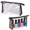 1 Clear Cosmetic Bag Makeup Zippered Case Tote Toiletry Beauty Pouch Organizer 6"x1.5"x4" Travel Holder Make Up Purse Water Resistant Storage TSA Carrier Portable Waterproof Toiletries Products view 4