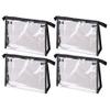 4 Pc Multifunction Cosmetic Bag Makeup Case Pouch Toiletry Wash Organizer Travel 8"x1.5"x6" Travel Holder Make Up Purse Water Resistant Storage TSA Carrier Portable Waterproof Toiletries Products view 1