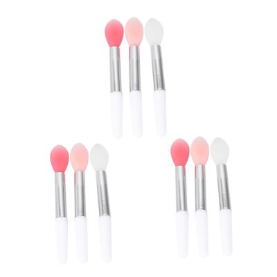 FRCOLOR 27pcs Silicone Lip Makeup Brush Pink Blending Brush Jelly Lipstick Applicator Lip Mask Foundation Concealer for Travel Birthday