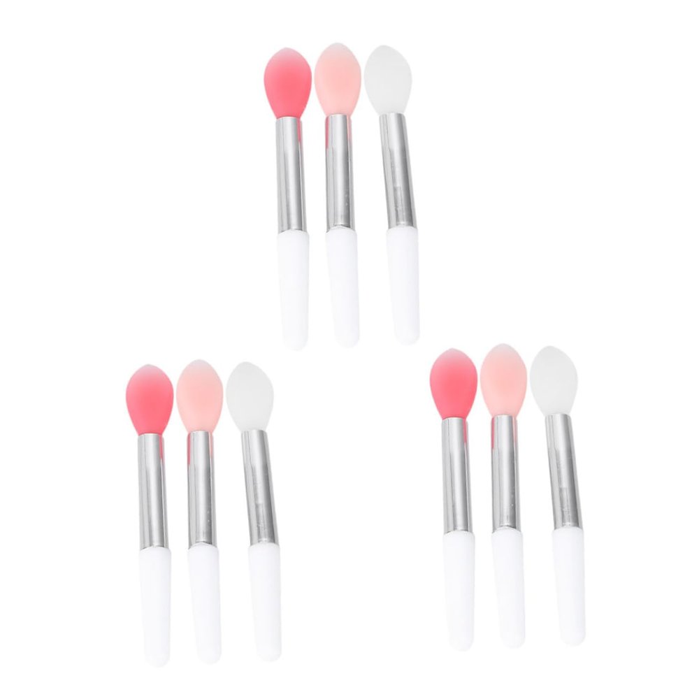 FRCOLOR 27pcs Silicone Lip Makeup Brush Pink Blending Brush Jelly Lipstick Applicator Lip Mask Foundation Concealer for Travel Birthday
