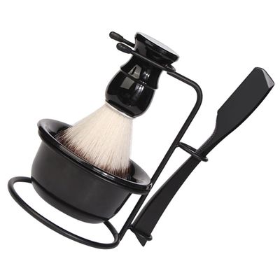 Beaupretty 1set Manual Shaving Brush Kit Bowl and Razor Stand for Men Traditional Shaving Tools for Beard Grooming and Facial Cleansing for Home and Barber Shops