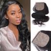 ELIHAIR Silk Base Closure Hair Pieces Brazilian Virgin Human Hair Top Closures with Baby Hair 4 * 4" Free Part Natural Color Body Wave 14" view 1