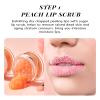 ANAI RUI Lip Scrub & Mask Set, Lip Scrubber Exfoliator, Lip Sugar Scrub, Lip Sleeping Mask, Moisturizering for Dry, Chapped, Dark Lips, Overnight Lip Mask, Peach view 4
