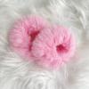2pcs Pink Furry Hair Scrunchies Cute Hair Bands with Faux Rabbit Fur Elastic Hair Ties Hair Bobbles Ponytail Holders Girls Women Hair Accessories view 1