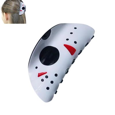 QQLady Halloween Hairpin, Halloween Spooky Hair Claw, Halloween Ghost Face Hair Claw Clip for Women (1PCS-A,M)