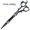 6/7/8 Inch Japan Popular Hairdressing Scissors Studio Professional Modeling Tools Hair Scissors + Modelling Scissors Set (7 Inch Flat Scissors) view 2