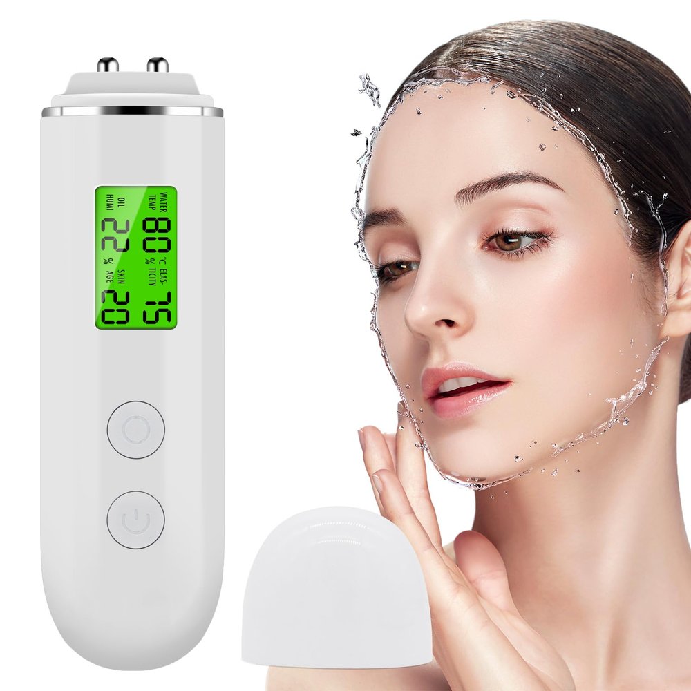 VOOADA LCD Digital Precision Skin Oil Content Analyzer, Moisture Tester Skin Monitor Detector, Face Care Tool for Beauty Salon Spa Gift for Girl Women