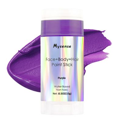 Mysense Purple Face Body Hair Paint Stick,Water Based Washable Temporary Hair Color,Non-toxic Cream Body Paint for Adults and Children Halloween Costume Ursula Sea Witch Amethyst Cosplay Makeup,0.5oz