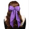 Satin Bow Hair Clips for Women,Big Bow Hair Slides Metal Clips Long Ribbon Hairpin Girls Barrettes Party Half-Updo Ponytail Accessories (2pcs Purple) view 4