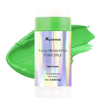 Mysense Light Green Face Body Hair Paint Stick,Cream Body Paint for Halloween Elphaba Witch Gamora Costume Makeup,Water Based Washable Temporary Hair Color,St Patricks Day Outfit Accessories,0.5oz
