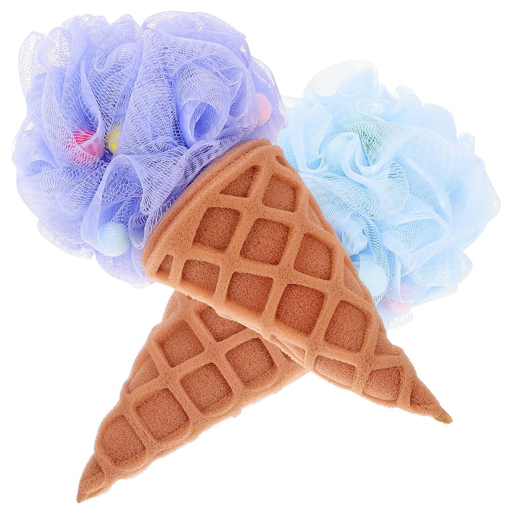 2pcs Household Loofah Sponges Adorable Shower Loofahs Mesh Bath Puff Body Scrubber Exfoliating Sponge Women