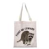 XYANFA Raccoon Cosmetic Bag Raccoon Gift For Raccoon Lover Fight Me Coward Raccoon Themed Zipper Pouch (FIGHT ME COWARD tote bag) view 1