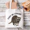 XYANFA Raccoon Cosmetic Bag Raccoon Gift For Raccoon Lover Fight Me Coward Raccoon Themed Zipper Pouch (FIGHT ME COWARD tote bag) view 3