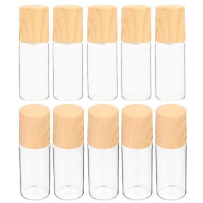 FOMIYES Essential Oil Roller Bottles 10Pcs Glass Roll On Bottle with Bamboo Lid for Essential Oils with Stainless Steel Roller Ball