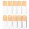 FOMIYES Essential Oil Roller Bottles 10Pcs Glass Roll On Bottle with Bamboo Lid for Essential Oils with Stainless Steel Roller Ball view 1