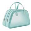 Simple and Large Capacity Dry Wet Separation Waterproof Cosmetic Bag Portable Leather Transparent Makeup Bag (Blue Water) view 1