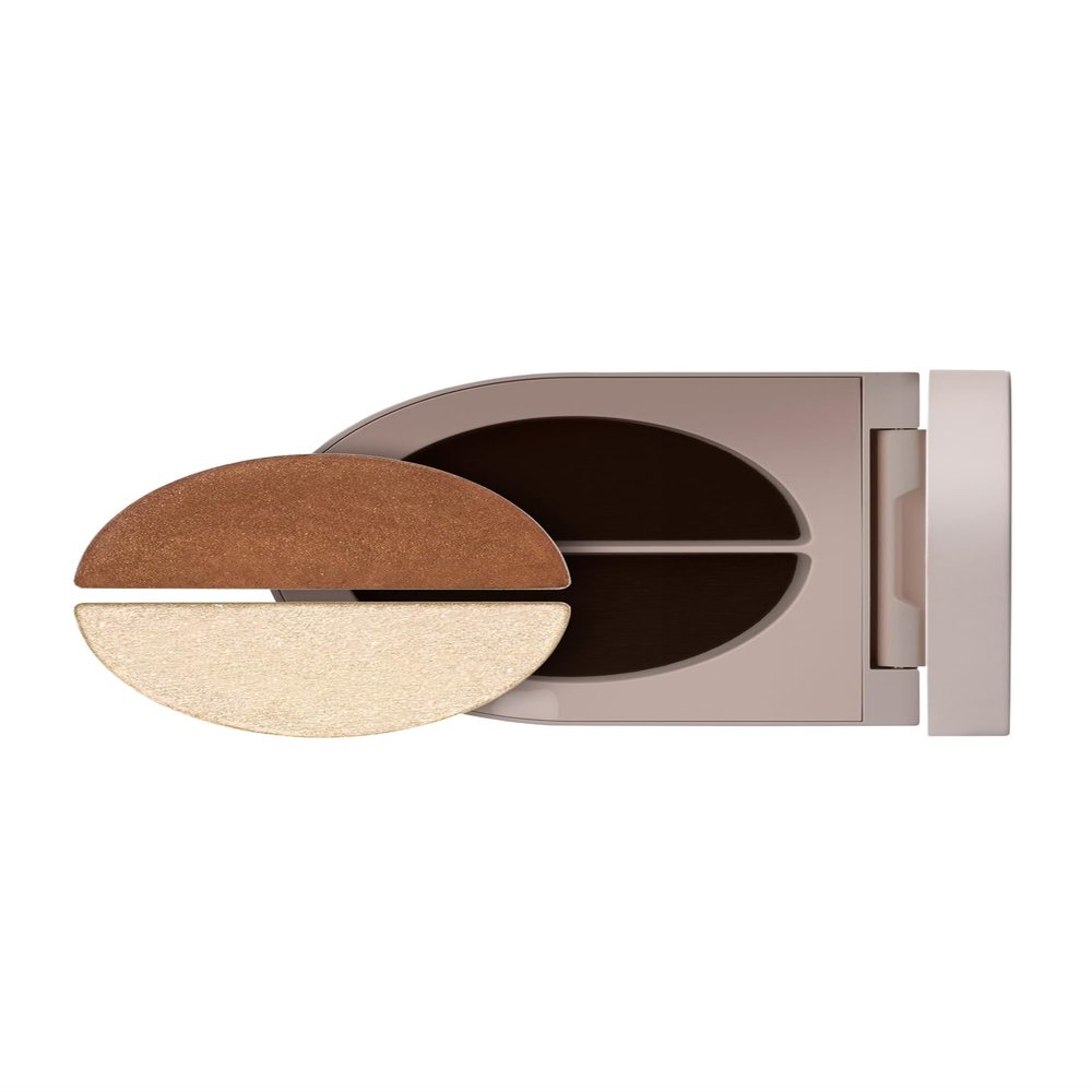 Rose Inc Women's Satin & Shimmer Duet Eyeshadow, Satin Cocoa/White Gold Shimmer, 2 x 0.052 Ounce / 1.5 g