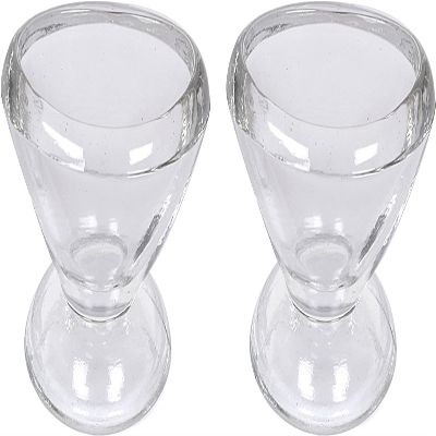 HEALTHANDWEALTH Transparent Glass Eye Wash Cup with Storage Container - 10ml Each for Effective Eye Rinse and Cleansing Eyes (Pack Of 2)
