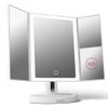 Fancii LED Lighted Vanity Makeup Mirror, Rechargeable Trifold Mirror with 5X & 10x Magnifications - 68 Dimmable Natural Lights, Touch Screen, Best Adjustable Make Up Mirror with Cosmetic Stand view 1