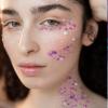 DAGEDA Body Glitter Gel, Face Glitters Body Gel Sequins Shimmer Liquid Eyeshadow, Chunky Glitter for Face Hair Nails, Holographic Cosmetic Laser Powder Festival Glitter Makeup1.7oz (Violet) view 4