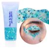 DAGEDA Body Glitter Gel, Face Glitters Body Gel Sequins Shimmer Liquid Eyeshadow, Chunky Glitter for Face Hair Nails, Holographic Cosmetic Laser Powder Festival Glitter Makeup 1.7oz (Lake Blue) view 1