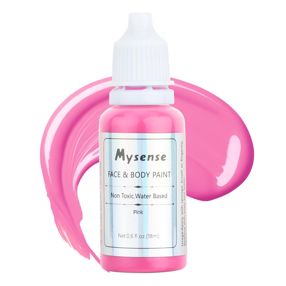Mysense Hot Pink Face Body Paint,Water Based Washable Cream Body Painting for Adults and Children Halloween Costume Cosplay SFX Makeup,0.6oz