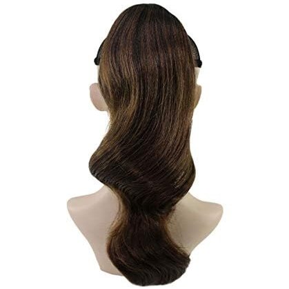 HPO Adult Women's Loose Curl Dark Jaw Clip Synthetic Ponytail Extension, Multiple Color Options, (20 in) ST- 016