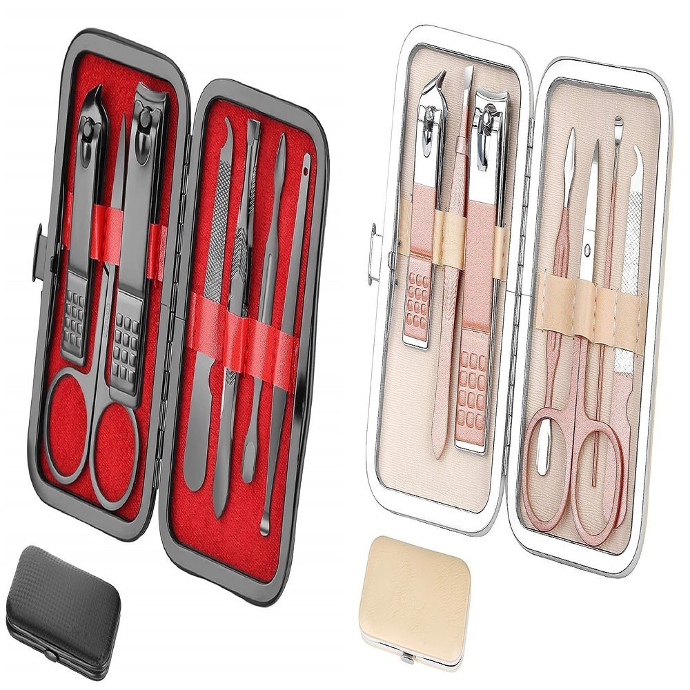 8Pcs Manicure Set Nail Clipper Set Travel Manicure Nail Care Kit Grooming Kit Small Gift for Men and Women