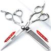 6 inch hairdresser scissors 440c High hardness fine pattern professional salon hairdresser hair cutting and thinning hairstyle trimming tool view 2