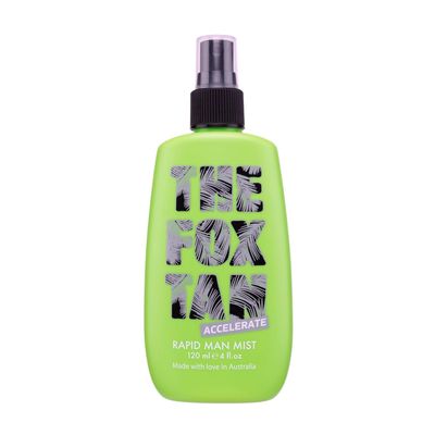 The Fox Tan Rapid Man Mist, Tanning Accelerator For Darker & Faster Tans, Creates Flawless Tan Skin For Men & Women, Vegan & Cruelty Free, 120mL