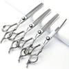 6.5 inch hairdresser scissors 440c High hardness fine pattern professional salon hairdresser hair cutting and thinning hairstyle trimming tool view 1