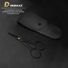 DEMAXA 4.5" Round Tip Safety Mustache Scissors Beard Scissors with 1 Mustache Comb, 1 Beard Comb & Soft Pouch  Best Facial Hair Shears for Beard Mustache Trimming Nose & Ear Hair view 2