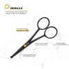 DEMAXA 4.5" Round Tip Safety Mustache Scissors Beard Scissors with 1 Mustache Comb, 1 Beard Comb & Soft Pouch  Best Facial Hair Shears for Beard Mustache Trimming Nose & Ear Hair view 3