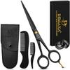 DEMAXA 5" Professional Beard Scissors for men Mustache Scissors with 1 Mustache Comb, 1 Beard Comb & Soft Pouch  Prefect Beard shears mustache kit for All Facial Hair  moustache Grooming kit for Men view 1