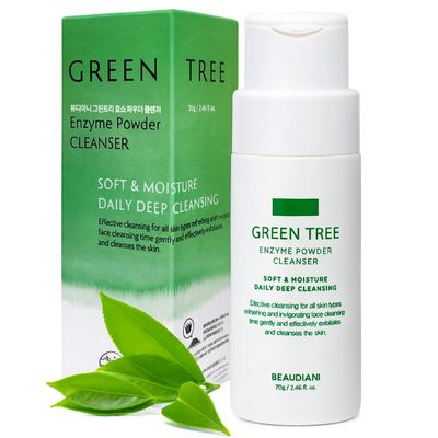 BEAUDIANI Green Tree Enzyme Powder Face Wash  Gentle Exfoliating & Hydrating Skin Facial Cleanser