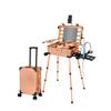 Tense Edano 20" Aluminum Ligthed Makeup Train Case with LED Lights Professional Cosmetic Organizer Studio with Speaker, Wheels and Stands Rolling Trolley Makeup Vanity Station for Travel (Rose Gold) view 1