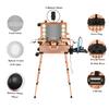 Tense Edano 20" Aluminum Ligthed Makeup Train Case with LED Lights Professional Cosmetic Organizer Studio with Speaker, Wheels and Stands Rolling Trolley Makeup Vanity Station for Travel (Rose Gold) view 2