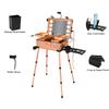Tense Edano 20" Aluminum Ligthed Makeup Train Case with LED Lights Professional Cosmetic Organizer Studio with Speaker, Wheels and Stands Rolling Trolley Makeup Vanity Station for Travel (Rose Gold) view 3