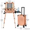 Tense Edano 20" Aluminum Ligthed Makeup Train Case with LED Lights Professional Cosmetic Organizer Studio with Speaker, Wheels and Stands Rolling Trolley Makeup Vanity Station for Travel (Rose Gold) view 4