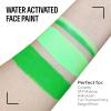 FREEORR Green Face Body Paint Makeup Foundation 30g, Water Activated Dark Light Green Cream to Powder Face Body Paint for Halloween Costume Cosplay Theater Stage Dressup Makeup Matte Finish view 2