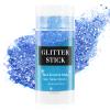 MEICOLY Blue Face Body Glitter Stick,Blue Hair Face Glitter Makeup,Mermaid Chunky Glitter Face Paint,Waterproof Sparkle Festival Rave Accessories for Women view 1