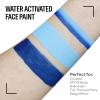 FREEORR Blue Face Body Paint Makeup Foundation 30g, Water Activated Dark/Baby Blue Cream to Powder Face Body Paint Makeup for Halloween Costume Cosplay Theater Stage Dress-Up Makeup view 2