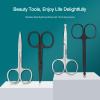 4 Pack Curved and Rounded Facial Hair Scissors Set Black and Sliver for Men Women - Mustache, Nose, Beard, Eyebrows, Eyelashes and Ear Hair Cutting Scissors - Stainless Steel Trimming Scissors view 2