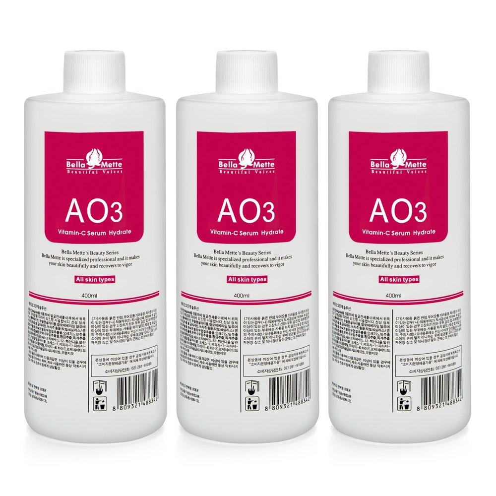 AS1 SA2 AO3 Aqua Peeling Solution Skin Care Aquapeel Serum for Facial Dermabrasion Machine Cleansing and Moisturizing 400ml/14.1Fl.oz Set of 3 Bottles AO3 Elitzia ETAO03