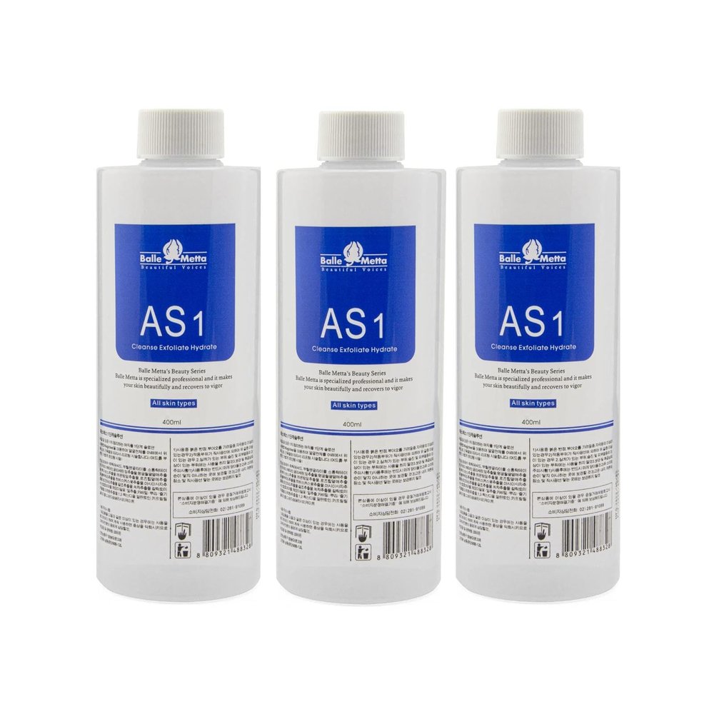 AS1 SA2 AO3 Aqua Peeling Solution Skin Care Aquapeel Serum for Facial Dermabrasion Machine Cleansing and Moisturizing 400ml/14.1Fl.oz Set of 3 Bottles AS1 Elitzia ETAS01