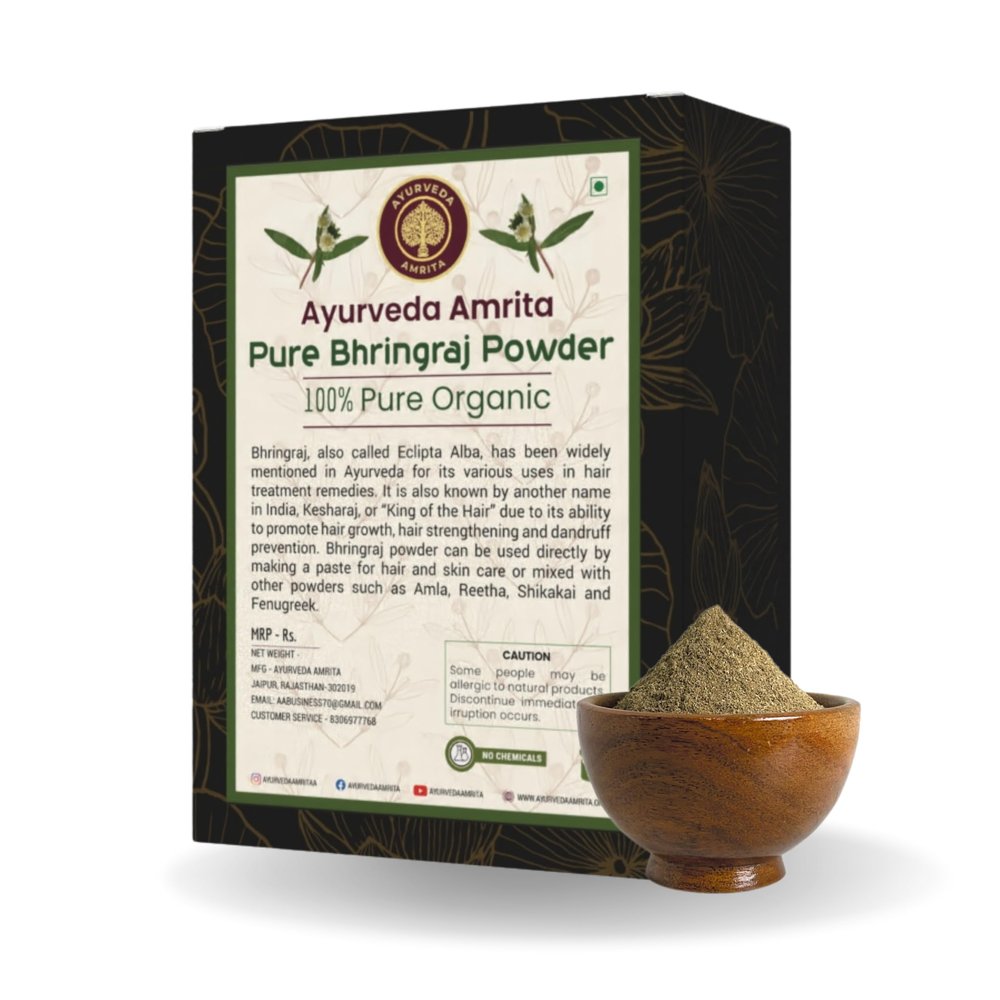 Ayurveda Amrita Pure & Natural Bhringraj Powder For Hair & Scalp,100 Gm