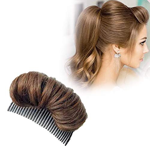 1pc Volume Up Hair Base, Hair Accessories Hairstyle Clip Bun Maker for Women, Volume Insert Hair Bump Up Tool for Short Long Hair DIY (Light Brown)
